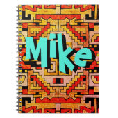 Geomethric Tribal/Ethnic Pattern & Your Name Notizblock (Vorderseite)