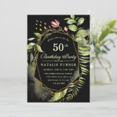 Geometic Floral Wreath Geburtstagsparty Einladung (Stehend Vorderseite)