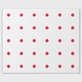 Geometic Red Polka Dots Muster Custom White Geschenkpapier (Flach)