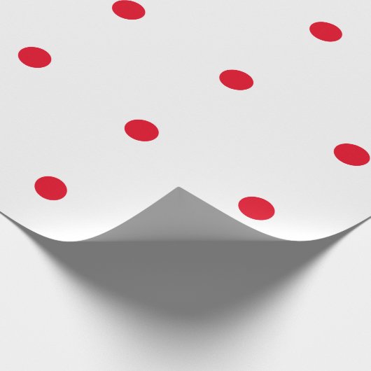 Geometic Red Polka Dots Muster Custom White Geschenkpapier (Ecke)