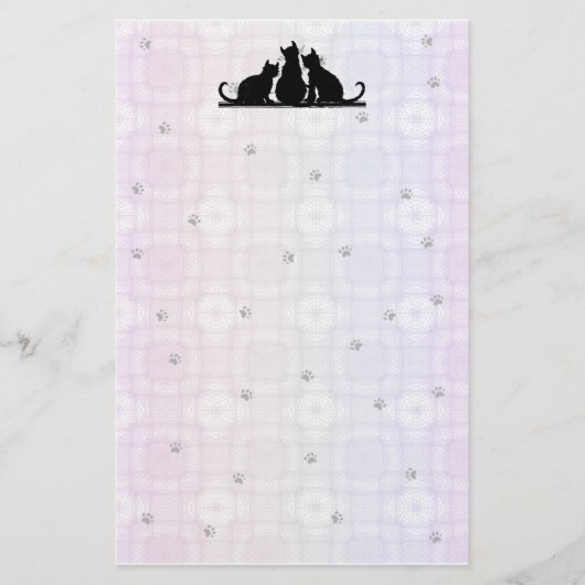 Geometic-Tatzen, Katzen Briefpapier (Vorderseite)