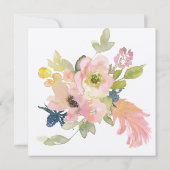 Geometic Watercolor Floral Wedding Einladung (Rückseite)