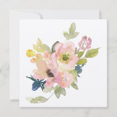 Geometic Watercolor Floral Wedding Einladung (Rückseite)