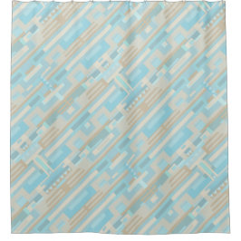 Geometische Formen blaubrauner Duschvorhang