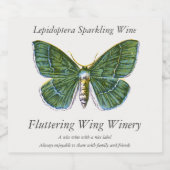 Geometra papilionaria - The Large Emerald Moth Schaumweinetikett (Einzelnes Label)