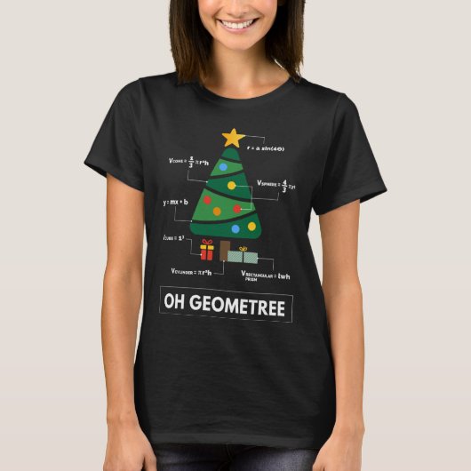 Geometree Christmas Tree Math Teacher T-Shirt (Vorderseite)