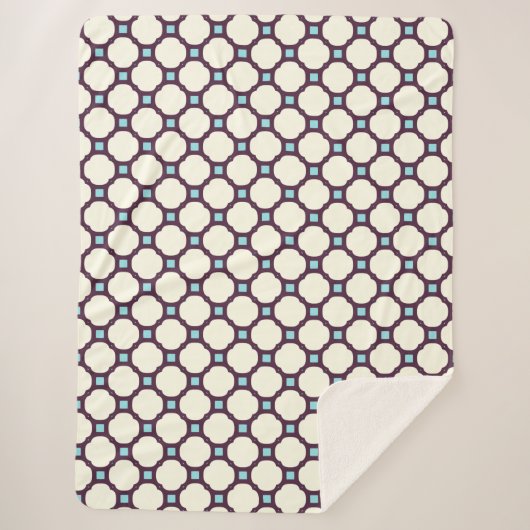 Geometric 007 neutral & blau sherpadecke (Vorderseite)