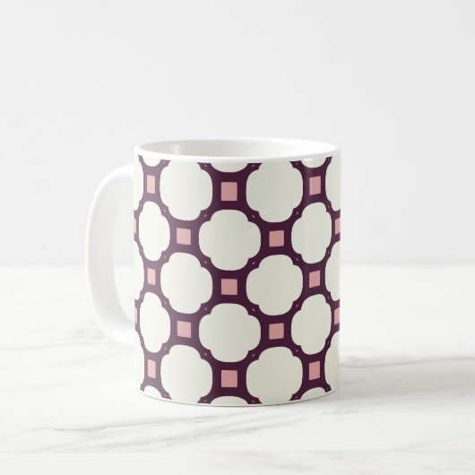 Geometric 009 neutral & rosa kaffeetasse (Vorderseite Links)