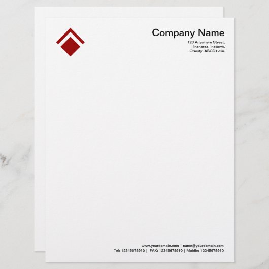 Geometric 01 - Ruby Red Briefbogen (Vorne/Hinten)