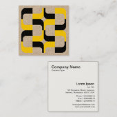 Geometric 020614 - Schwarz und Gelb Quadratische Visitenkarte (Vorne/Hinten)