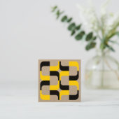Geometric 020614 - Schwarz und Gelb Quadratische Visitenkarte (Stehend Vorderseite)