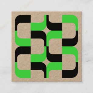 Geometric 020614 - Schwarz und Grün Quadratische Visitenkarte