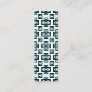Geometric 030614 - Dark Moss Green on White Mini Visitenkarte