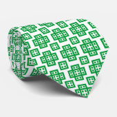 Geometric 030614 - Grass Green on White Krawatte (Gerollt)