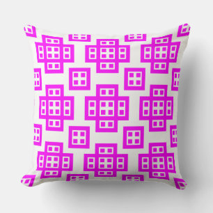 Geometric 030614 - Magenta on White Kissen