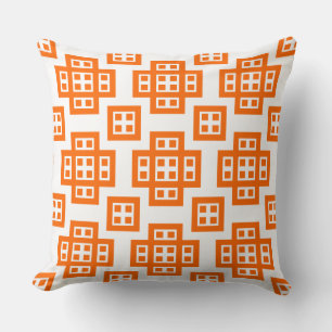 Geometric 030614 - Orange on White Kissen
