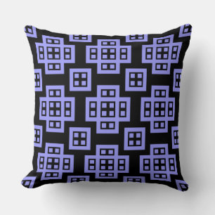 Geometric 030614 - Pastellblau auf schwarz Kissen