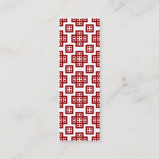 Geometric 030614 - Ruby Red on White Mini Visitenkarte (Vorderseite)
