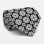 Geometric 030614 - White on Black Krawatte (Gerollt)