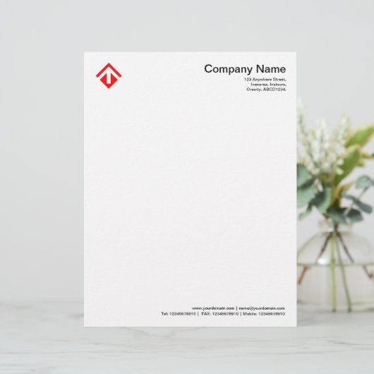 Geometric 03 - Red Briefkopf (Stehend Vorderseite)