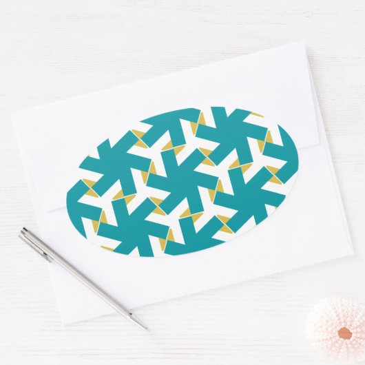 Geometric 230614 (03) ovaler aufkleber (Umschlag)