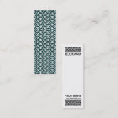Geometric 280514 (03) - Dark Moss Green on White Mini Visitenkarte (Vorne/Hinten)