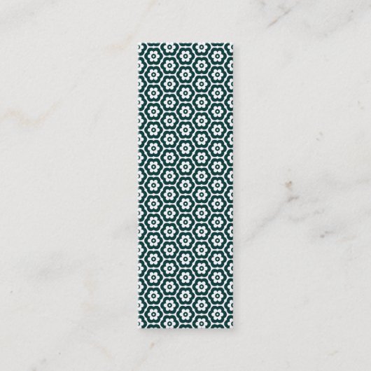 Geometric 280514 (03) - Dark Moss Green on White Mini Visitenkarte (Vorderseite)