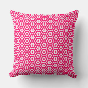 Geometric 280514 (03) - Neon Red on White Kissen