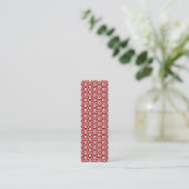 Geometric 280514 (03) - Ruby Red on White Mini Visitenkarte (Stehend Vorderseite)