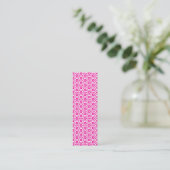Geometric 280514 (03) - White on Deep Hot Pink Mini Visitenkarte (Stehend Vorderseite)
