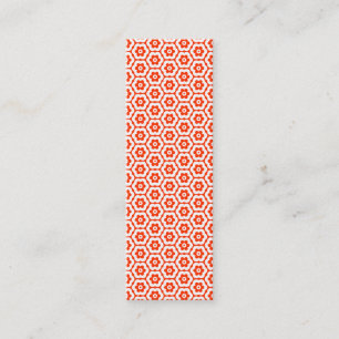 Geometric 280514 (03) - White on Red Orange Mini Visitenkarte