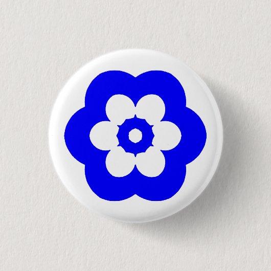 Geometric 290514 (3) - Blue on White Button (Vorderseite)