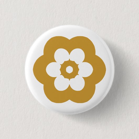 Geometric 290514 (3) - Gold Brown on White Button (Vorderseite)