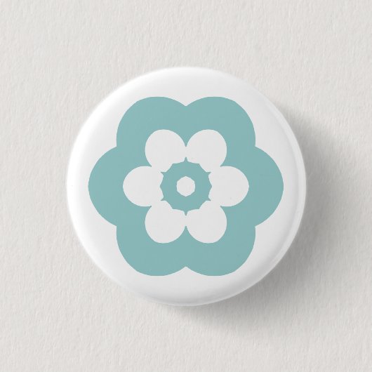 Geometric 290514 (3) - Light Blue Green on White Button (Vorderseite)