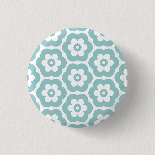 Geometric 290514 (3) - Light Blue Green on White Button (Vorderseite)
