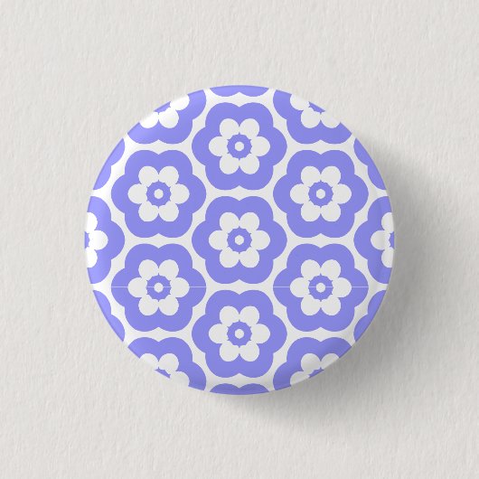Geometric 290514 (3) - Powder Blue on White Button (Vorderseite)