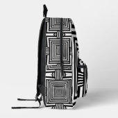 Geometric 3D Black and White Backpack — Stylish an Bedruckter Rucksack (Links)