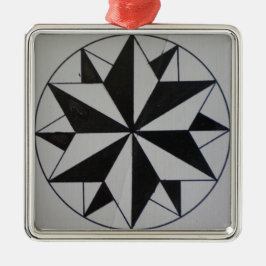 Geometric-6 Premium Square Weihnachtsdekoration Silbernes Ornament