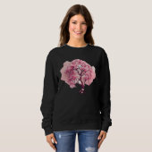 Geometric A Refreshing and Vibrant Pink Cherry Blo Sweatshirt (Vorne ganz)