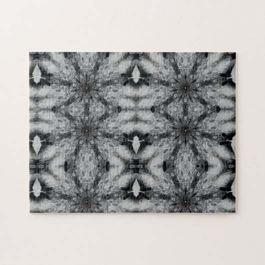 Geometric abstract art black and white puzzle (Horizontal)