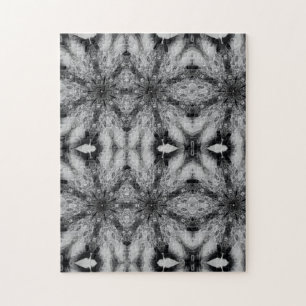 Geometric abstract art black and white puzzle