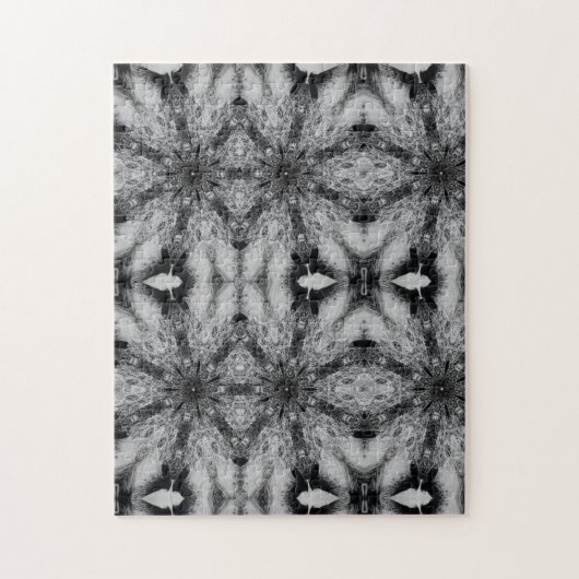 Geometric abstract art black and white puzzle (Vertikal)