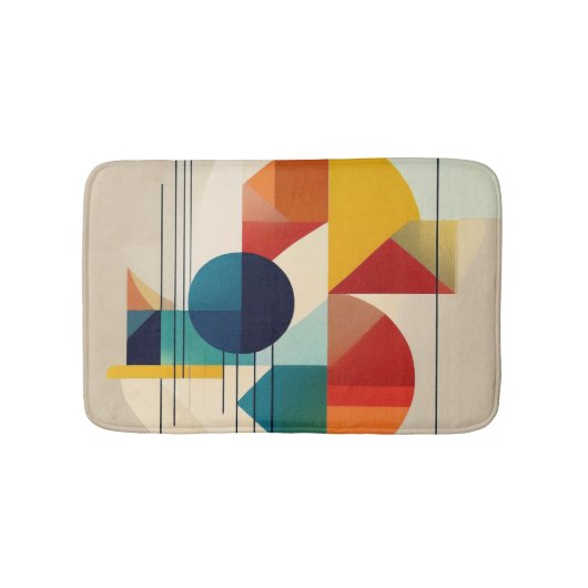 Geometric Abstract Art in Bauhaus Style Badematte (Vorderseite)