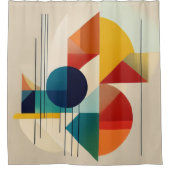 Geometric Abstract Art in Bauhaus Style Duschvorhang (Vorderseite)