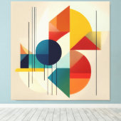 Geometric Abstract Art in Bauhaus Style Leinwanddruck (Insitu (Holzboden))