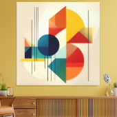 Geometric Abstract Art in Bauhaus Style Leinwanddruck (Insitu (Wohnzimmer))