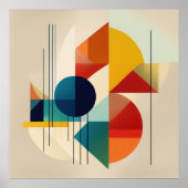 Geometric Abstract Art in Bauhaus Style Poster (Vorne)