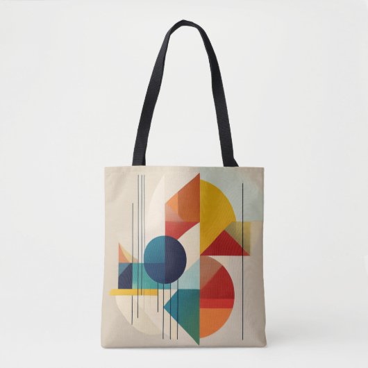 Geometric Abstract Art in Bauhaus Style Tasche (Vorderseite)