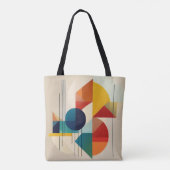 Geometric Abstract Art in Bauhaus Style Tasche (Rückseite)