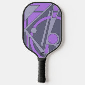 Geometric Abstract in Lavender and Grey Pickleball Schläger (Rückseite)